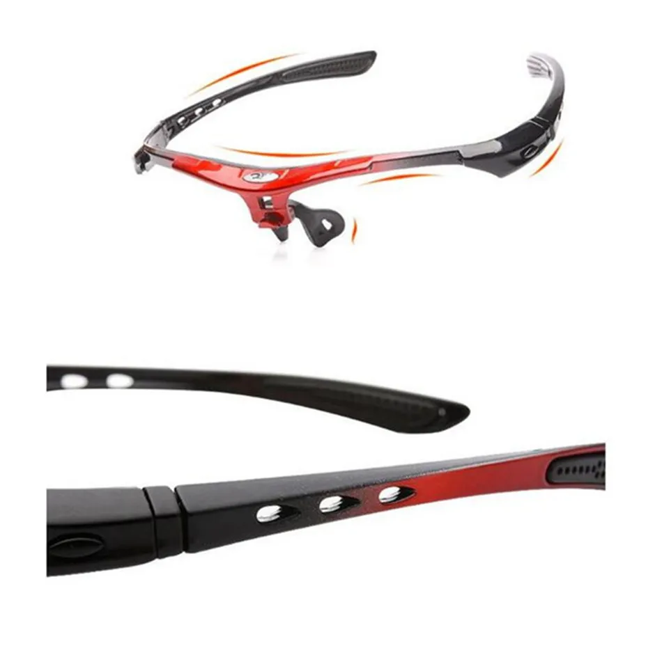 5 Lens Cycling Glasses Night vision Eyewear Change Lens Glasses Fishing Hiking Mountain Bike Bicycle Riding Sports Goggle Set