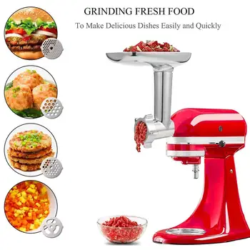 

Steel Kitchen Meat Grinder Sausage Stuffer Attachment For KitchenAid Stand Mixer Kitchen Tools Home Supplies