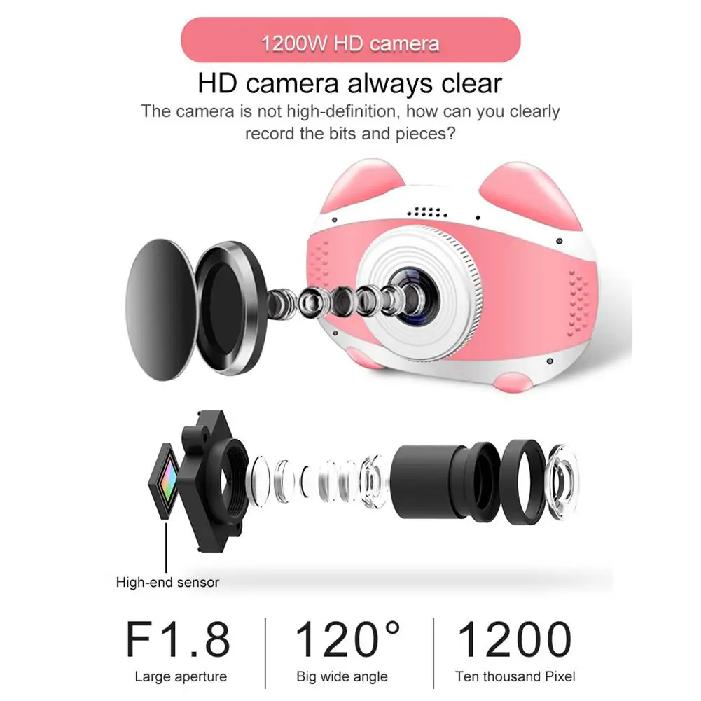 Умная WiFi Детская цифровая камера с мультяшным котом HD 1080p Студенческая дорожная камера игрушки наружная Фотография реквизит для детского подарка на день рождения