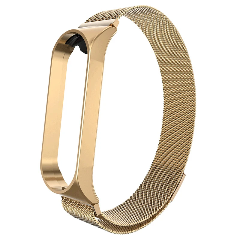Gold Mi Band 3 Strap Smart Accessories For Xiaomi Miband 3 Stainless Steel Bracelet Smart Wristband Replacement Of Mi Band 4 Strap - Цвет: Gold