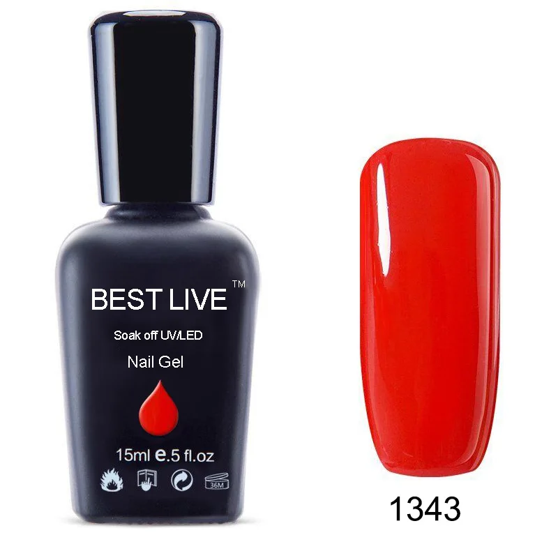 BEST LIVE 15 мл УФ-гель для ногтей замачиваемый УФ и Светодиодный УФ-лак для ногтей УФ-гель лак для ногтей Красота Маникюр сделай сам белый/черный/розовый#1019-1411 - Цвет: 1343