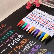 Встряхивание красочные масляные водонепроницаемые черные карты граффити ручка маркер для шин ручка 12 цветов школьные офисные канцелярские принадлежности детская живопись