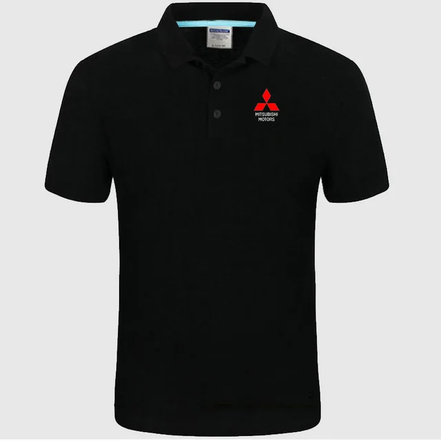 Летняя рубашка поло с логотипом Mitsubishi, брендовая мужская Модная хлопковая рубашка поло с коротким рукавом, однотонные футболки из Джерси - Цвет: 1