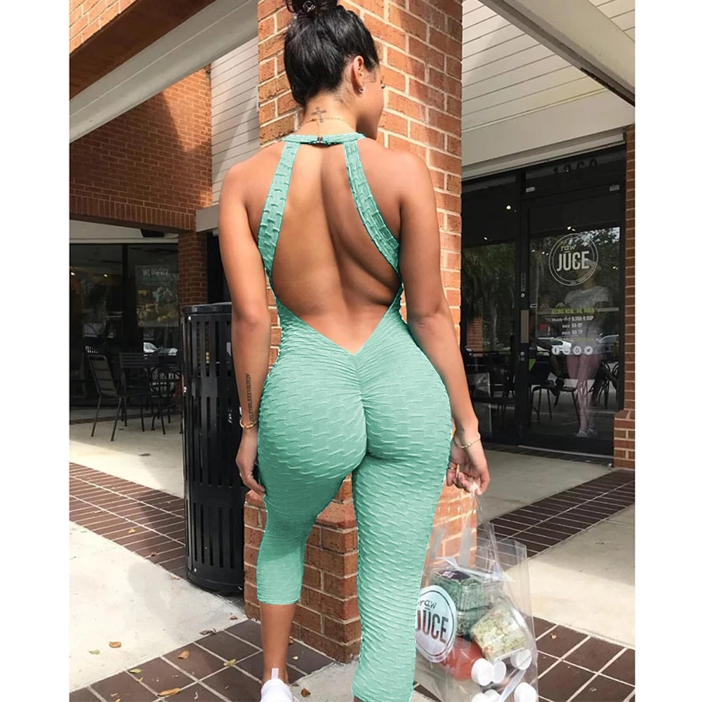 Sports Jumpsuits Backless Sportswear Fitness Tight Women's Tracksuits Sport  Running Set Yoga Sets Workout Clothes Gym Clothes