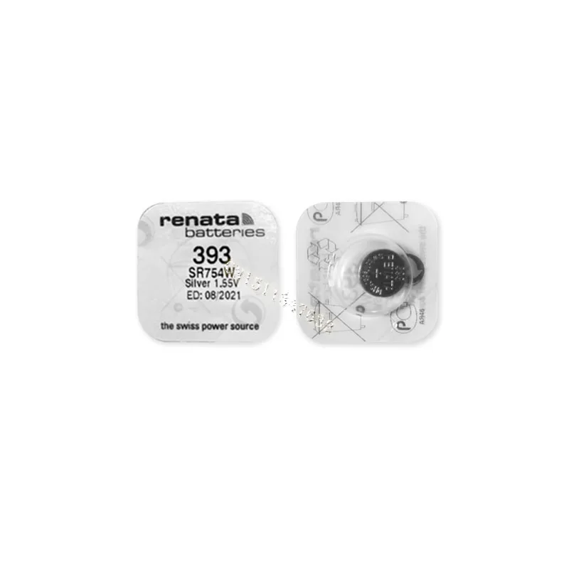 100 X Рената оксида серебра часы Батарея 393 SR754W 754 1,55 V бренд renata 393 renata 754 Батарея
