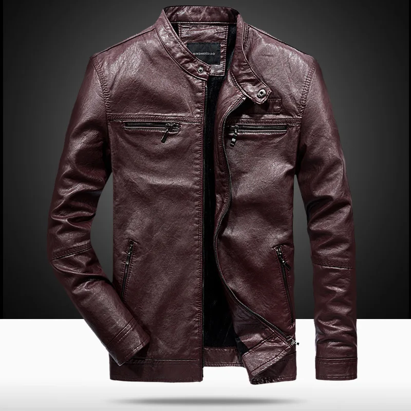New Style Men Leather Jacket Autumn Korean-style Slim Fit PU Leather Jacket-Style Youth Versatile Motorcycle Jacket Men'S Wear