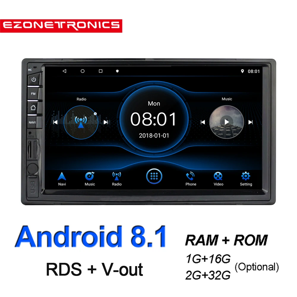 Автомобильная Мультимедийная система плеер на Android 8 1 с 7-дюймовым дисплеем GPS RDS