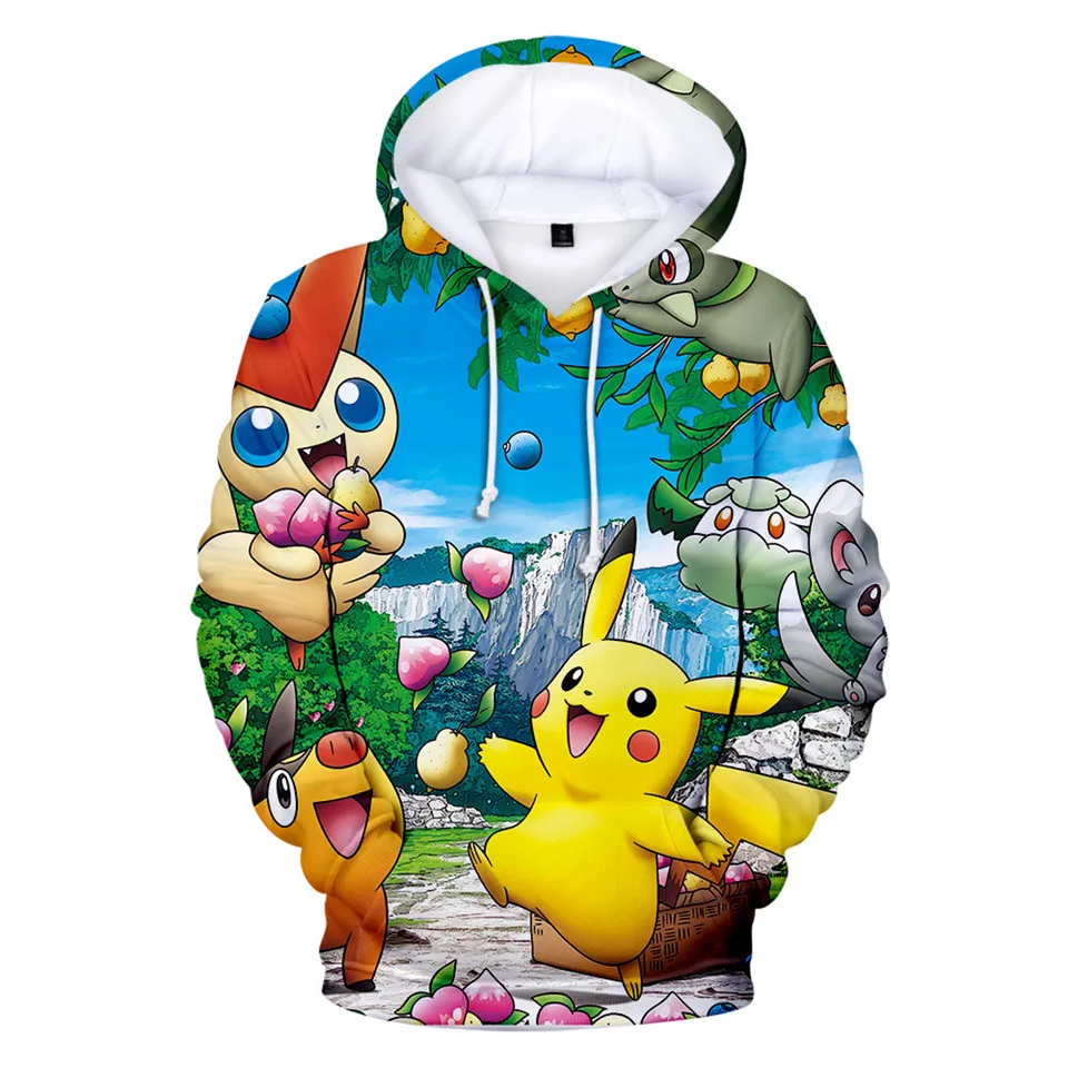 3-20 Years Hoodies Pokemon Umbreon Pikachu 3D Printed Hoodie Boys Girls Harajuku Sweatshirt Streetwear Jacket Coat Kids Clothes