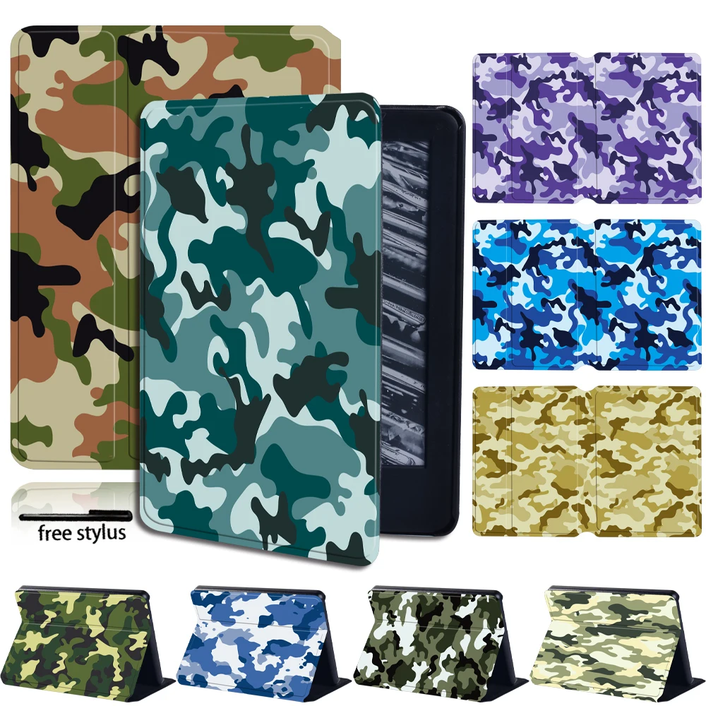 

Tablet Case For Amazon Kindle 8th/10th Paperwhite 1/2/3/4 Shockproof Pu Leather Tablet Case Protective Shell +Free Pen