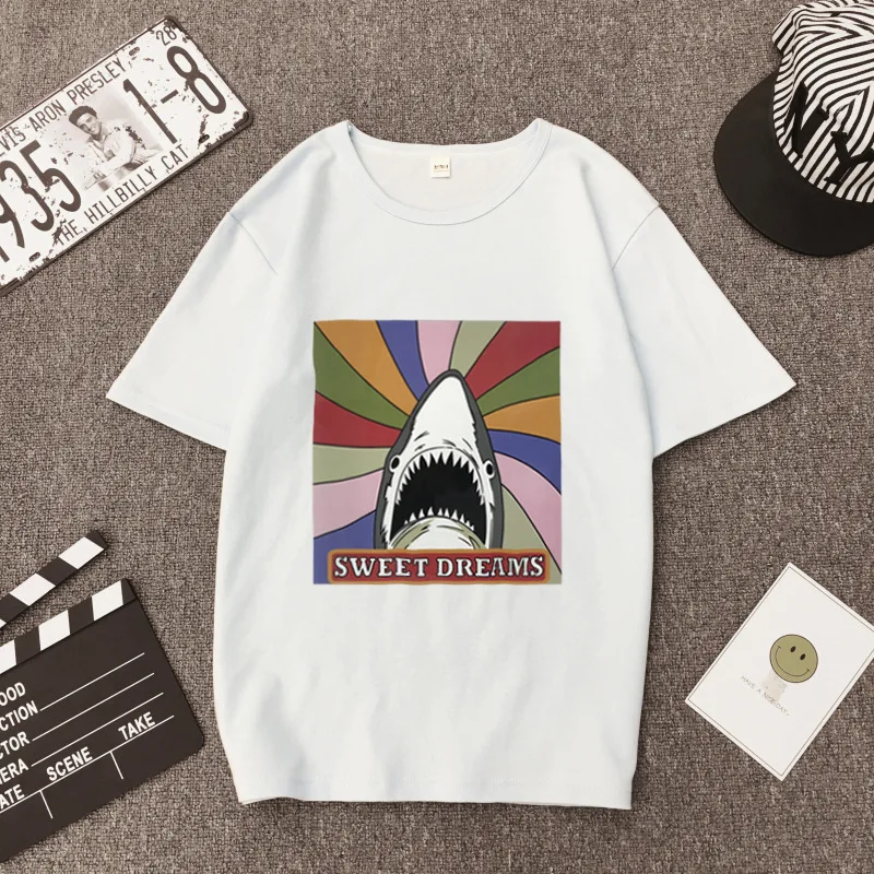 

Hot Selling T-shirt Woman Summer Autumn SWEET DREAMS Print Short Sleeve O Neck Cotton Womens Tops Loose Woman Tshirt plus size