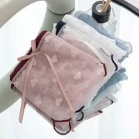Culotte en dentelle transparente et Sexy pour femme, culotte taille basse, avec ruban, sous-vêtement féminin, L-XL 1