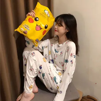 

Pajamas Women's Spring and Autumn Can Be Worn Outside Autumn and Winter Long Sleeves Korean Student Cute Japanese Home Wear