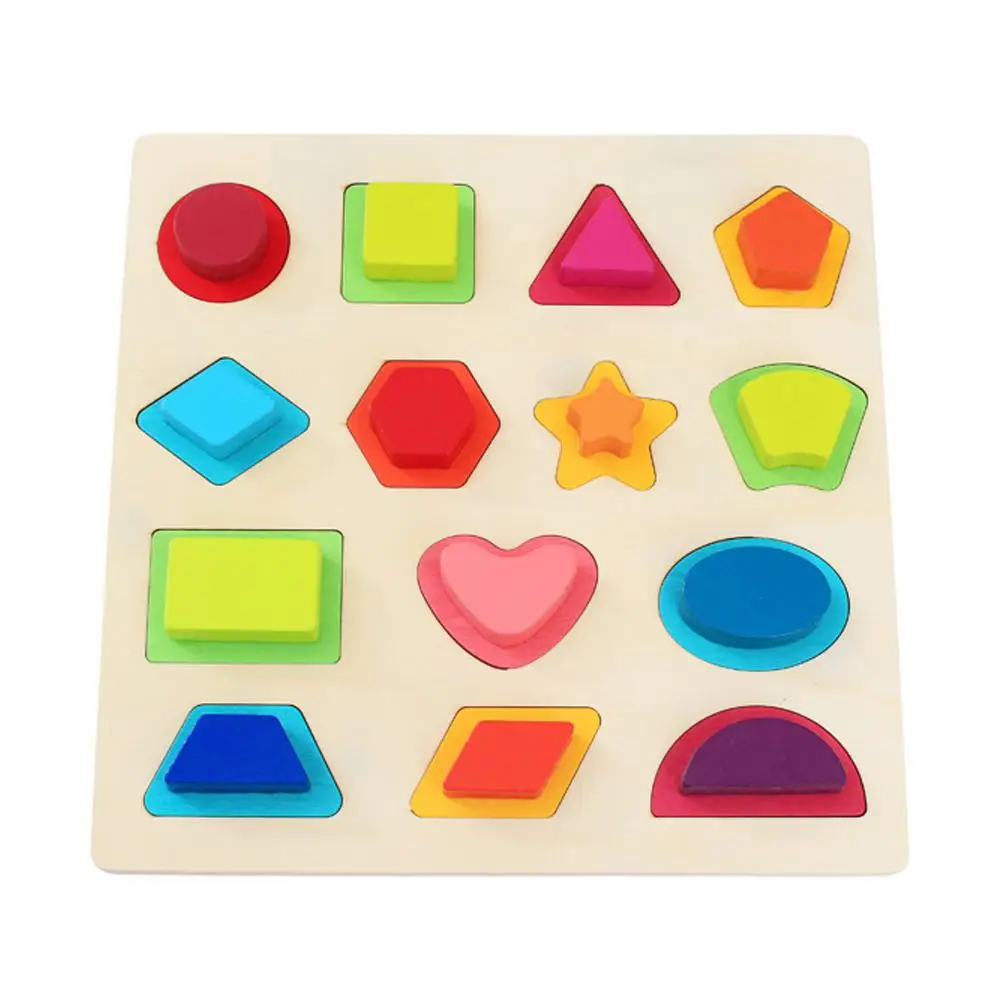 Kids Wooden Puzzle Toys Baby Hand Grasp Digital Letters Shape 3D Puzzles Early Educational Learning Toys For Children Gifts