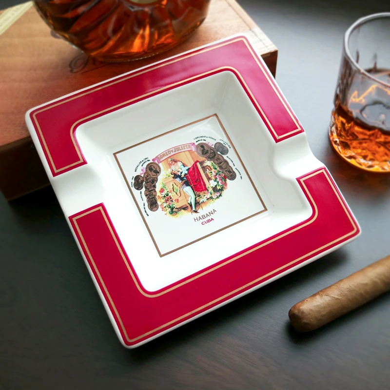 Cigar Ashtray Classic Ceramic Home Cigar Holder Gadgets Portable Travel Ash Slot Tobacco Cigarette Ashtrays Tools portable ashtray,ceramic ashtray