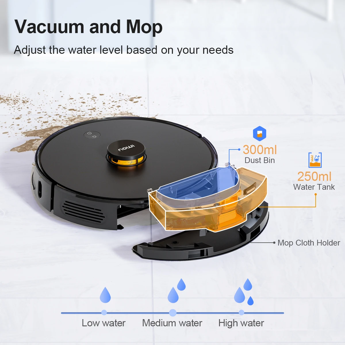 Imou Self-empty Vacuum Cleaner Robot Smart Charging Hands-free Cleaning With Auto Dirt Disposal Base Mop and Vacuum All in One