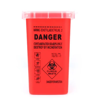 

1pc Red Sharps Container Tattoo Medical Plastic Sharps Containers for Tattoo Artists Biohazard Disposal Needle Sharps Container