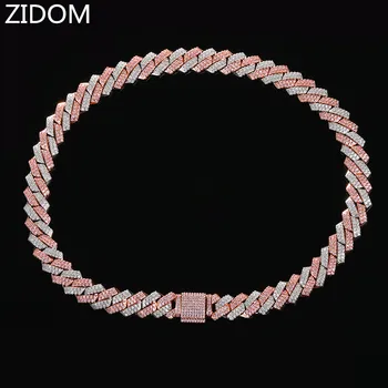

Men/Women Hip hop iced out bling Chain Necklace AAA Zircon 13mm Cuban Chains Necklaces Hiphop jewelry