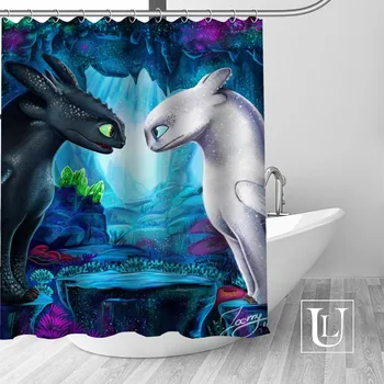 

New Custom How to Train Your Dragon Shower Curtain with Hooks bathroom Waterproof Polyester Fabric DIY Your Shower Curtain