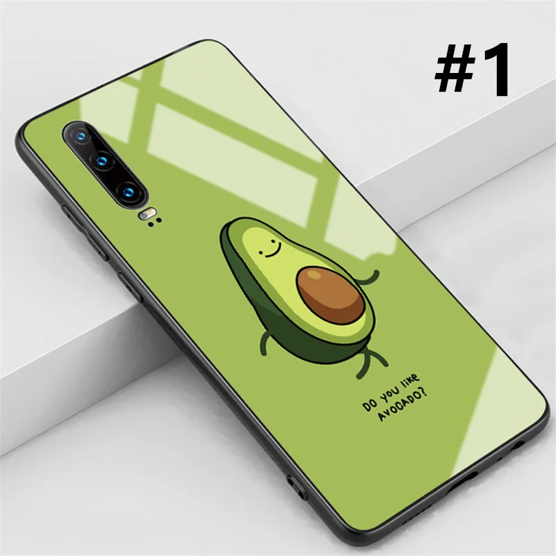 01 BONVAN чехол из закаленного стекла для Xiaomi Redmi Note 5, 6, 7, 8 Pro, жесткий чехол с мультипликационным принтом для Redmi Note 4, 4X, 5A Prime Avocado Couqe Capa - Цвет: 01