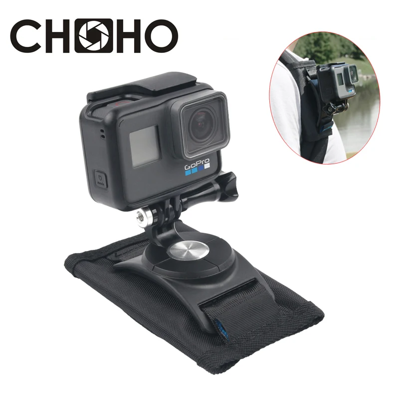 Hiking Buckle Bag Mount Backpack Shoulder Clip 360 Degree Rotate Velcro