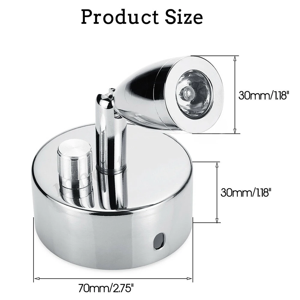 12V Dimming LED Spot Reading Light Touch Bedroom Wall Lamp for Trailer RV Caravan Hotel new Wall Lamp Se25