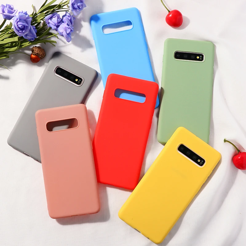 

Simple Candy Color Case For Samsung Galaxy S10 Lite S10e S10 S9 S8 Plus S7 S6 Edge M40 M30 M20 M10 Note 9 8 5 Matte Silicon Case