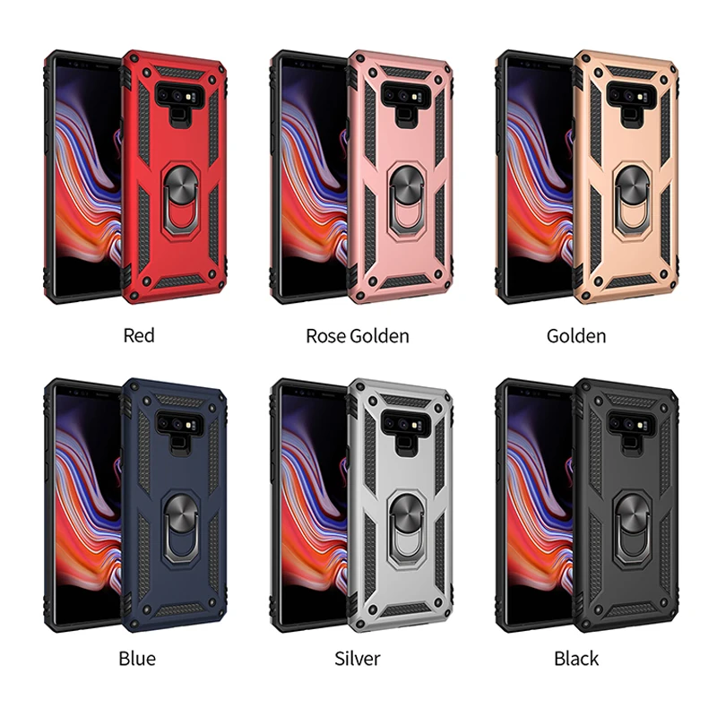 Роскошный чехол с магнитным кольцом для samsung Note 9, Прочный противоударный чехол с подставкой для samsung galaxy Note 8, 9, 10 Plus, чехол