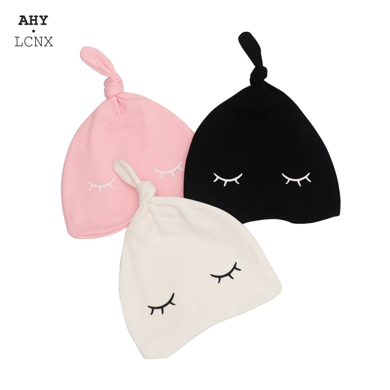 Autumn Spring Cotton Baby Hat Eye Squint Knotted Boys Girls Cap Newborn Infant Sleeping Hats Beanies Winter Bonnet Caps | Детская одежда