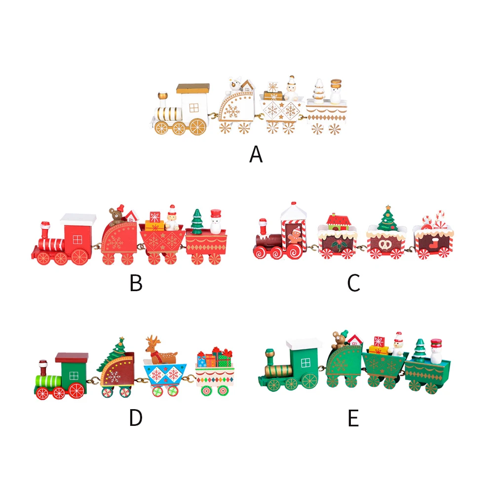 Рождественский поезд из окрашенного дерева, детские игрушки, подарок на год, Рождественское украшение для дома, в помещении, navidad, деревянный поезд, Декор