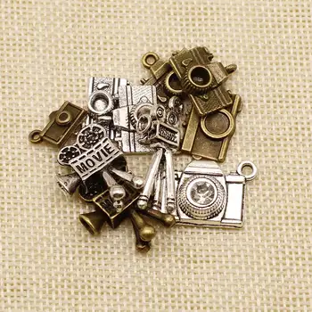 

Vintage 10 Pieces Digital Camera Camera Tool Movie Camera Random Mixed No Designated Styles Charms Pendant Diy Craft Supplies