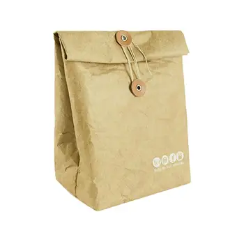 

1pc Lunch Bag Coffee Bread Storage Insulated Thermal Bag Reusable Brown Paper Lightweight Cooler Picnic Bag