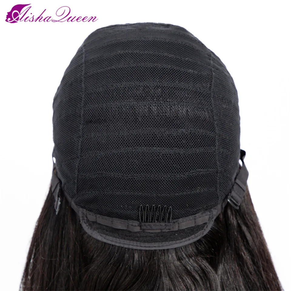 Aisha Queen Brazilian Lace Closure Wig 4x4 Human Hair Wig Natural Color Non-remy Straight Closure Wig