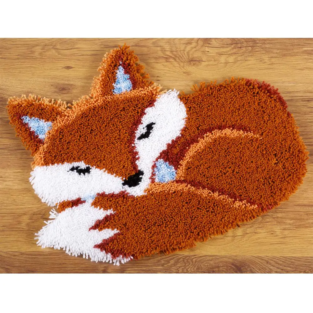 Craft Supplies Carpet Embroidery Kit Sleeping Fox Latch hook rug kits crochet hooks Carpet embroidery Stitch threads Set for embroidery hobby craft diy