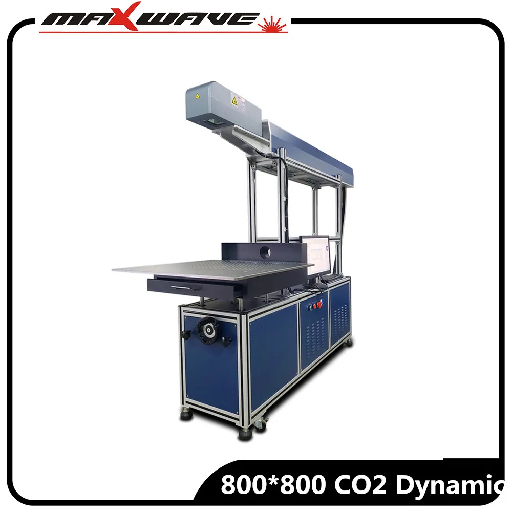 

800*800mm CO2 laser marking machine printing logo on leather PVC jeans Plastic materials