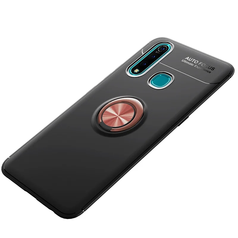 Чехол для VIVO Z5x Z1 Pro Автомобильный держатель Подставка магнитное кольцо-кронштейн задняя крышка из ТПУ для VIVO Z1 Pro Z5x телефонные чехлы Fundas Coque - Цвет: Rose Black