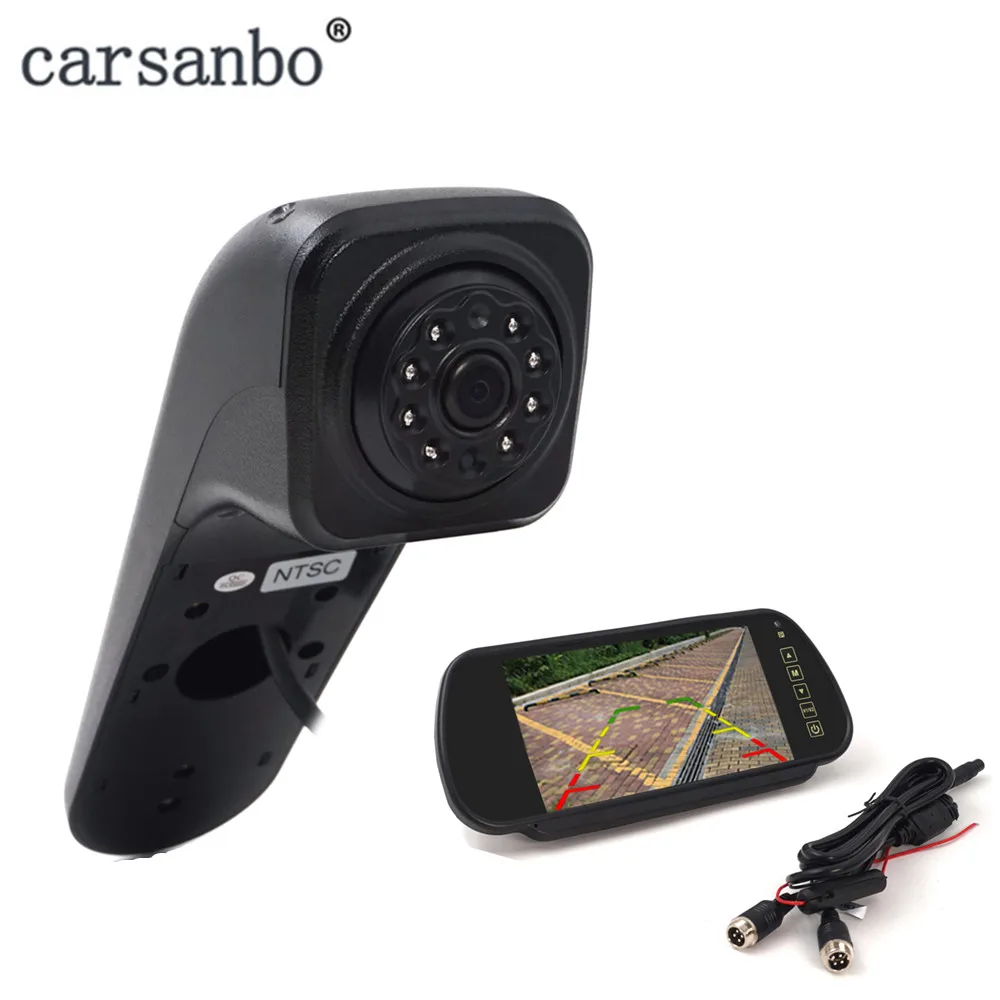 camera with monitor Автомобильная реверсивная камера заднего вида тормозной светильник резервного копирования Камера для камера для микроавтобуса с 7 дюймов автомобиля зеркало заднего вида монитор дополнительно - Color Name: camera with monitor