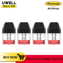 4 unidades/pacote original uwell caliburn koko cartucho pod 2ml 1.2ohm superior preenchimento pod para caliburn koko/caliburn pod sistema kit