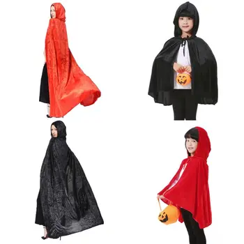 

Adult Kid Vampire Hooded Cloak Velvet Long Cape for Halloween Christmas Themed Party Supplies Devil Witch Wizard Cosplay Costume