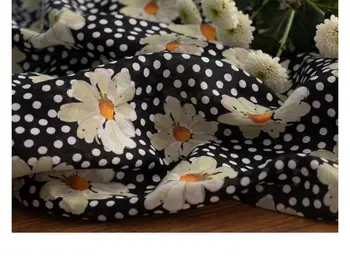 

Chamomile style ramie linen high-end digital print dress robe custom fabric designer fabric