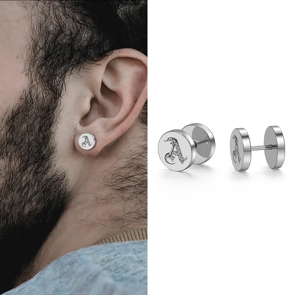 2PCS New Fashion Stylish Jewelry Stainless Steel Ear Stud Earrings Round Barbell