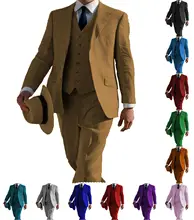 Terno masculino de 3 peças terno de casamento noivo smoking negócios fino ajuste jaqueta blazer trabalho + calças + colete
