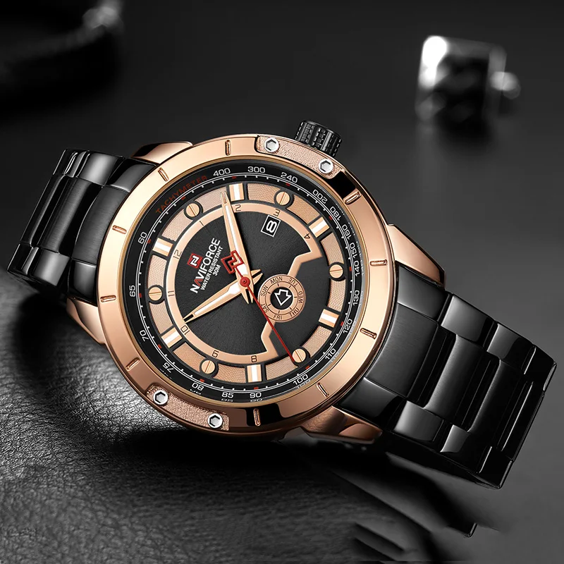 

Naviforce Men's Wristwatch Clock Stainless Steel Mens Watches Top Brand Luxury Quartz Man Watch 2019 Brand Luxury Fashion Casual