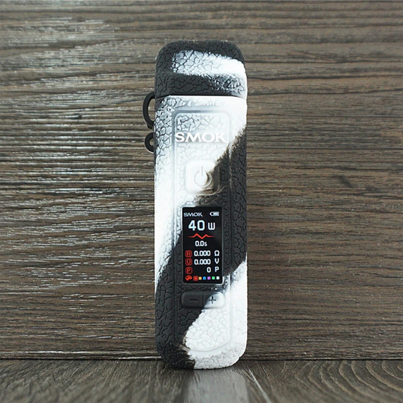 Black white Чехол с текстурой для SMOK RPM40 Pod Kit Vape, защитный силиконовый чехол для кожи, гелевый Чехол для SMOKTECH RPM 40 - Цвет: Black white