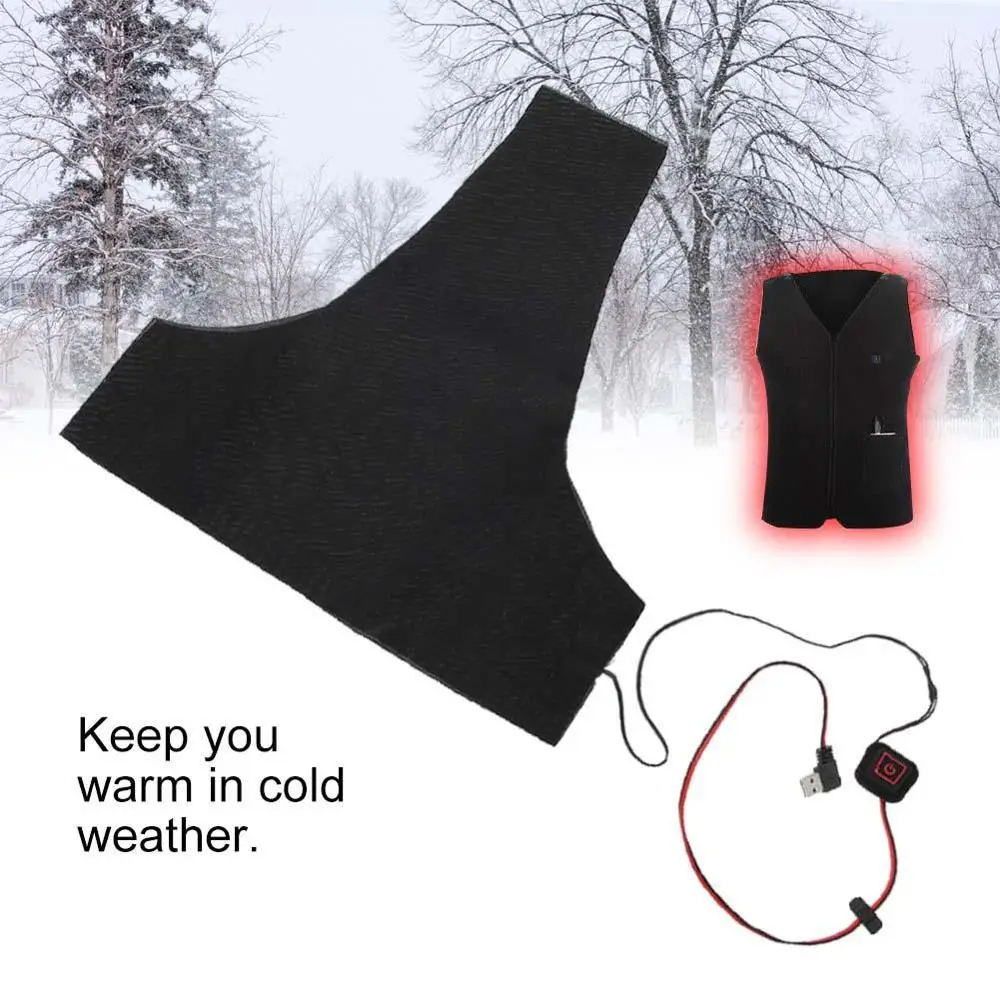 

T-shaped Electric Heating Pad USB Washable Temperature Adjustable DIY Heating Sheet For Heated Jacket Vest Warmer Heating Sheet
