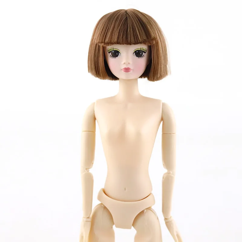 1/6 BJD, 30 см, BJD куклы, 3D глаза, 20 суставов, обнаженное тело, сделай сам, золото, каштановые волосы, женское тело, белая кожа, кукла, игрушка, подарки для детей - Цвет: Коричневый