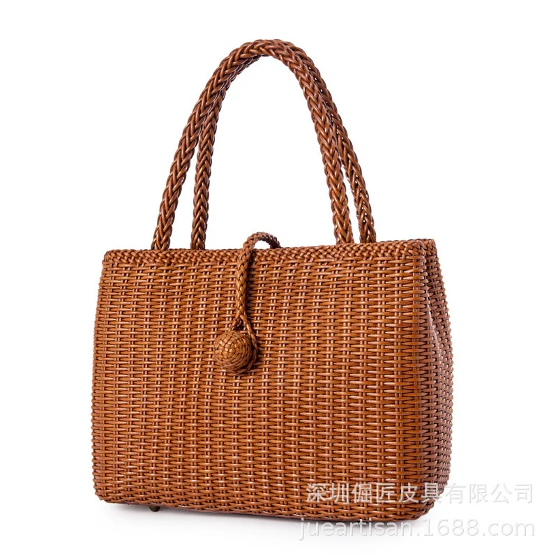 

2019 new women's bag Genuine Leather Weave Package Pure Manual Handbag Woman Personality Packet