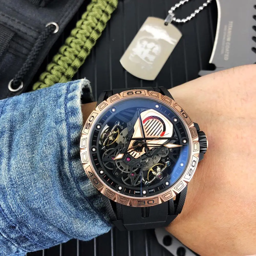 A09291 мужские часы Топ бренд подиум роскошный европейский дизайн автоматические механические часы - Цвет: C