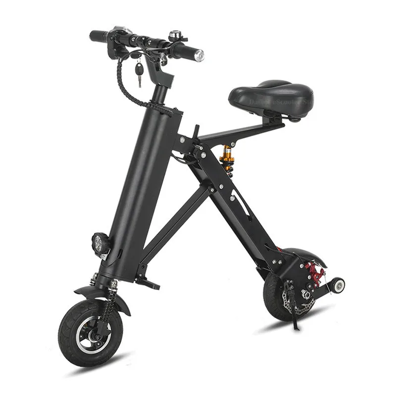 Black 8 дюймов электрический самокат с сиденьем для взрослых 36V 350W двухколесные электрические скутеры складной электрический скутер способный преодолевать Броды для взрослых - Цвет: Black