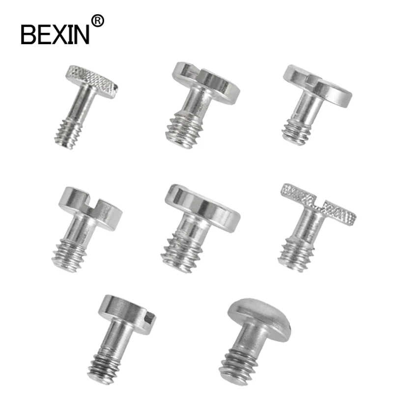 BEXIN-tornillo sin anillo 1/4 hecho de hierro o acero inoxidable para placa de liberación rápida, trípode de fotografía para cámara DSLRS
