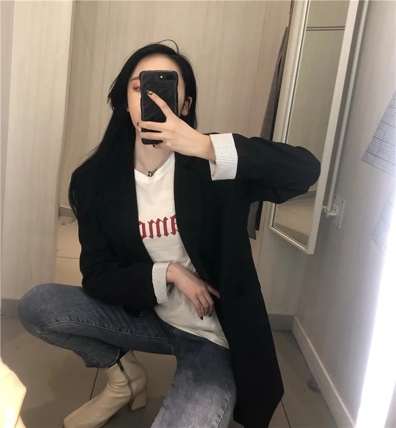 

Photo Shoot 2019 Spring And Summer Hong Kong Flavor Retro Big Brand Versatile Suit Jacket